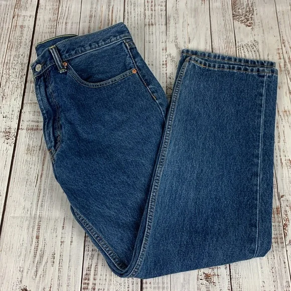 Levis "505" boot cut blue jeans sz 35 x 30 - Picture 10 of 15